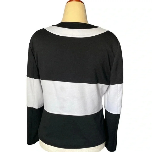 JONES NEW YORK | Women’s Black & White Block Striped Blazer Jacket Size L - Picture 4 of 6